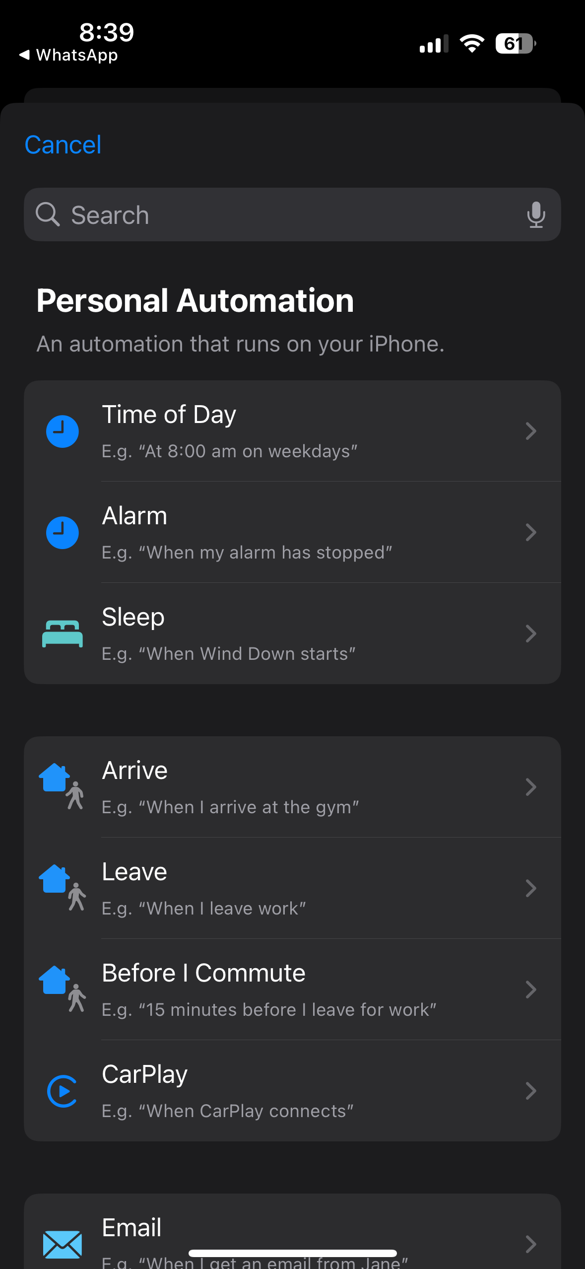 Choose time of day
