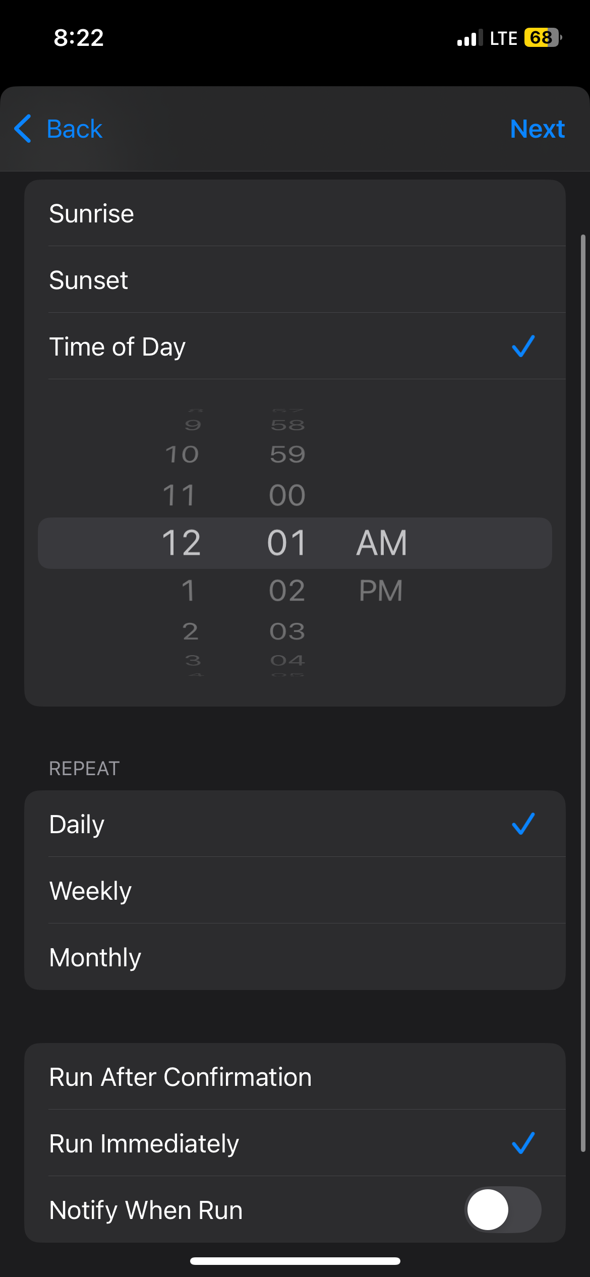 Set early time
